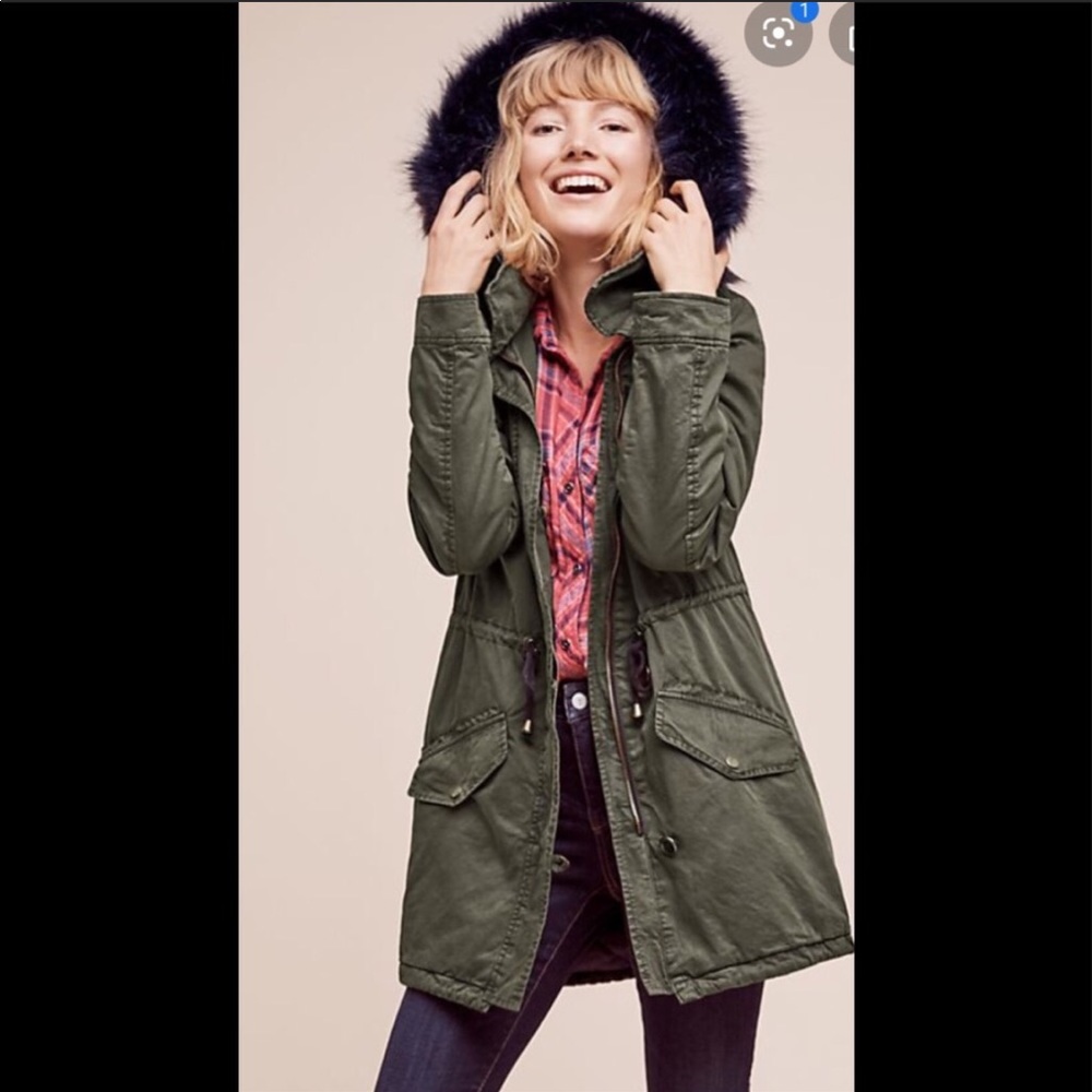 Anthropologie Adirondack Coat Jacket - Army Green